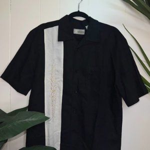 Men's Black Button Down Short Sleeve Shirt